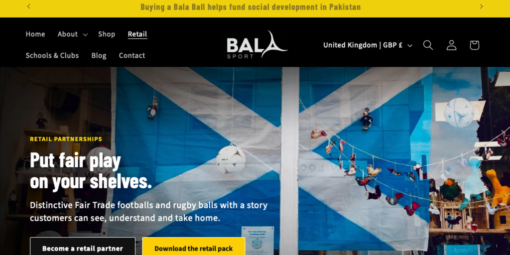 Bala Sports new retail page